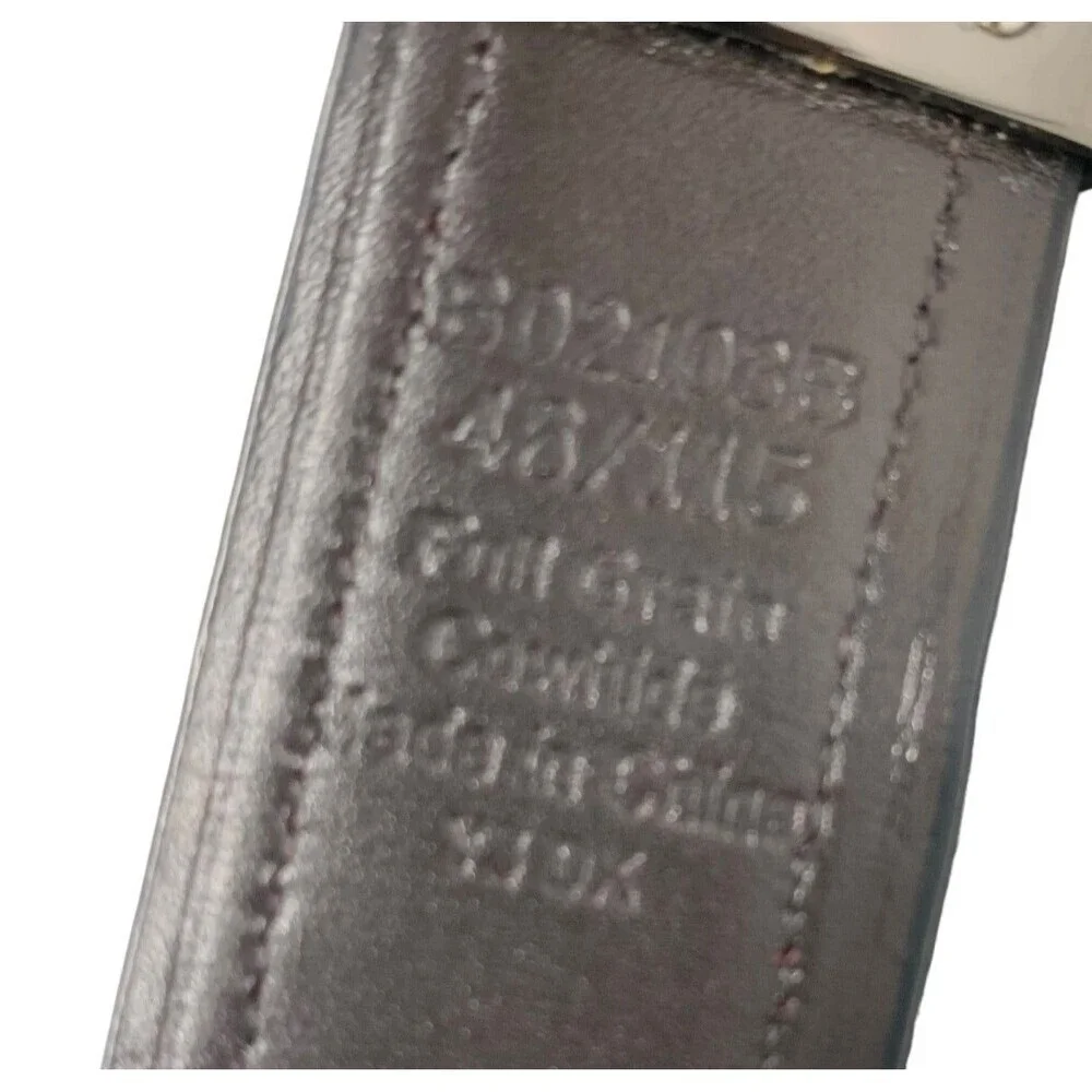 Full Grain Cowhide Leather Belt Mens Reversible Buckle Black/Brown 49 Inches